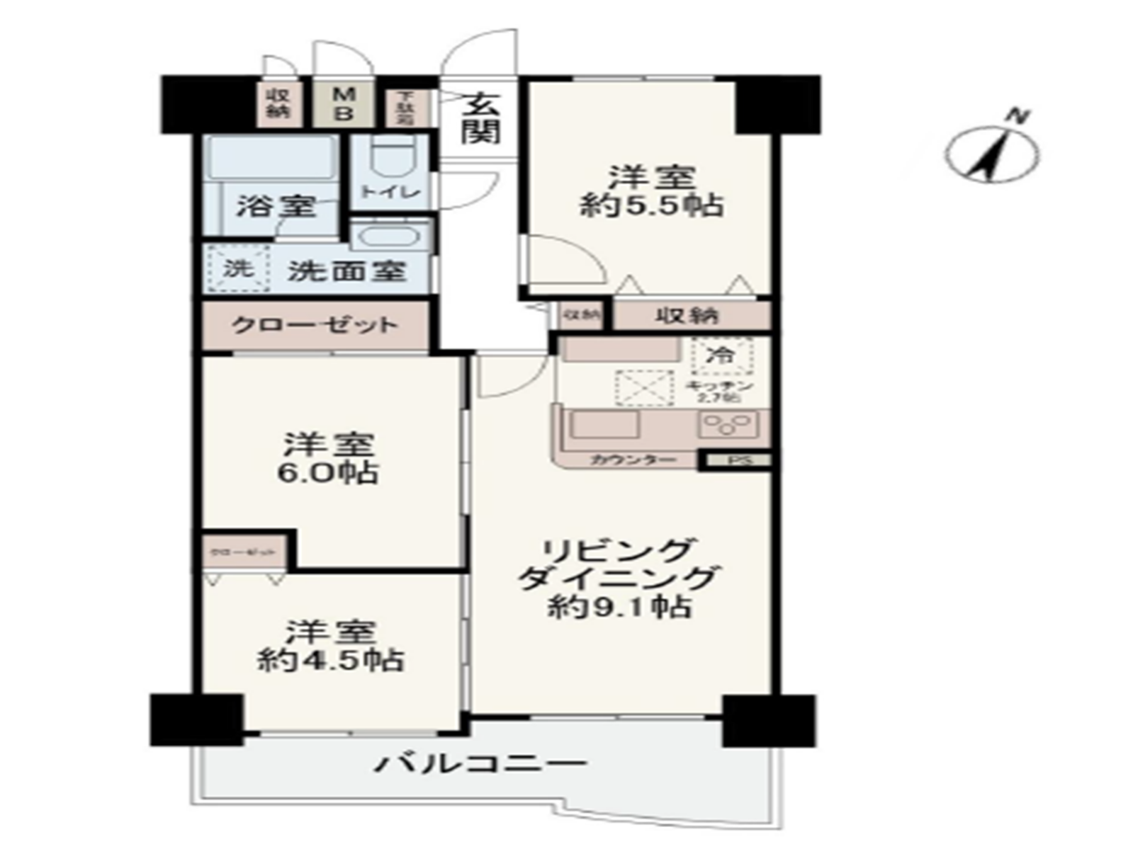 エクセランス大久保町1番館 9階部分