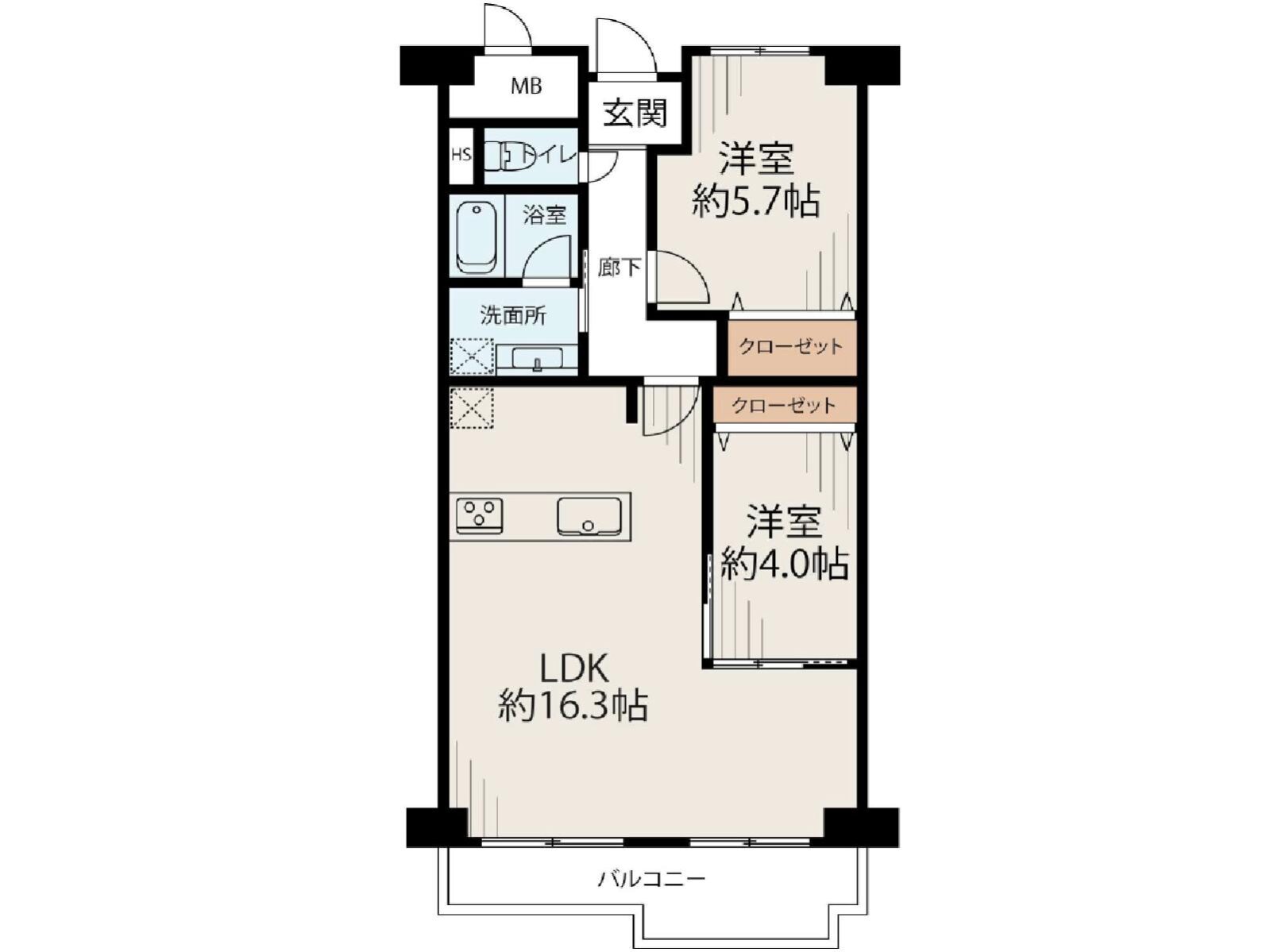 大久保スカイハイツ　2階部分